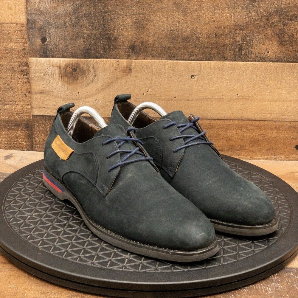 CLARKS MADE IN ENGLAND MENS DRESS SHOES BLACK SUEDE NUBUCK OXFORDS SIZE 9 - Picture 3 of 9